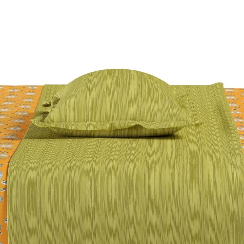 Image of Mytrident Bedsheet for Double Bed Queen Size |90 Inches x 100 Inches | Petal Pop Yellow