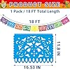 18 FT Cinco De Mayo Party Decorations, 1 Pack Fiesta Banner with 9 Plastic Papel Picado, Colorful Mexican Theme Party Flag Banner Dia De Los Muertos Day of the Dead Hanging Decor Home Party Supplies #1