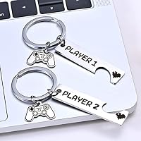 2 Stück Gamer Paare Schlüsselanhänger - Player1 Player2 Spiel Schlüsselanhänger Partner für Ihn Sie Freund Freundin - Geschenk für Valentinstag, Weihnachten, Geburtstag, Jahrestag – Ansicht 2