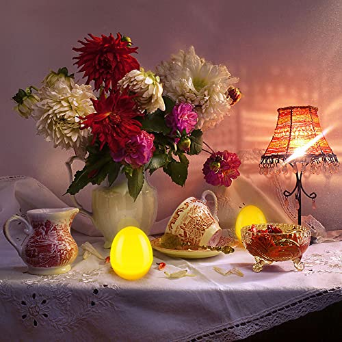 Image Tea Light Candles, 12 Pcs Led Egg Shaped Lights Flameless Flickering Candle Lamp thumb #8