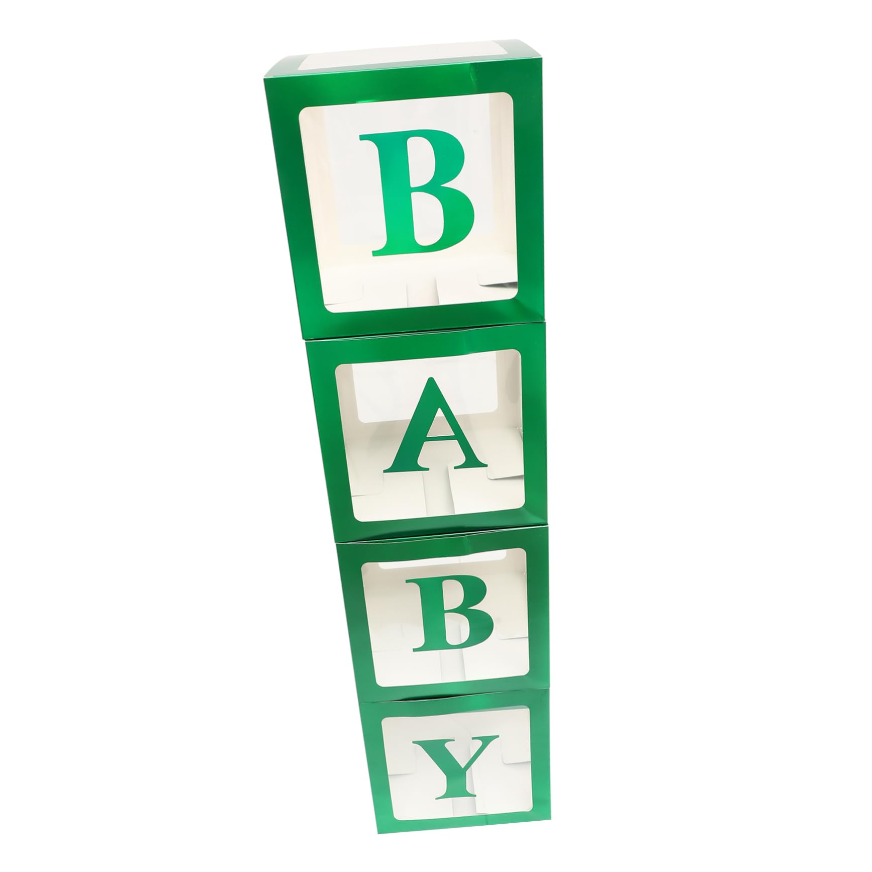 Geburtstags Ballonboxen 1 Satz aus Papier mit Buchstaben | Grün, Einfache Montage, für Babyparty und Hochzeit, Dekorationen für Kinder