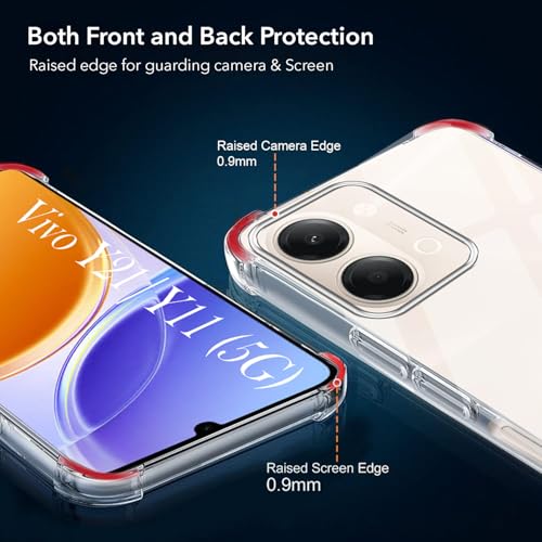 Image of Jkobi Shockproof Crystal-Clear Back Cover for Vivo Y11 | Vivo Y21 5G (Anti Yellow Case | Drop & Camera Protection | Hard Polycarbonate)