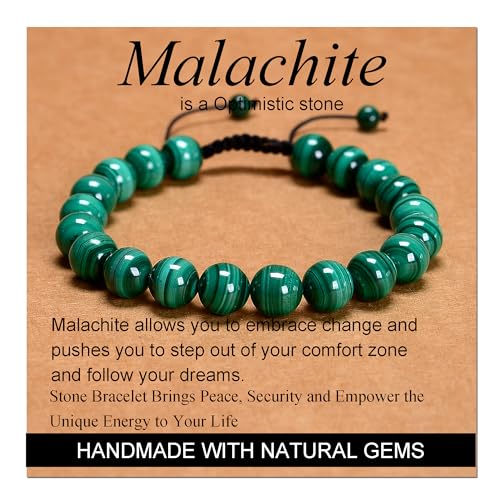 Massive Beads Handmade Yoga Natural Stone Crystal Healing Power Energy Gifts for Unisex Adult Bracelet Macrame Adjustable