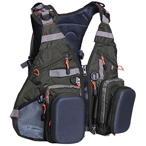 Raprance Fishing Vest for Men and Women Outdoor Activity Fly Bass Fishing Vest Backpack (Army Green,FV02) Cover