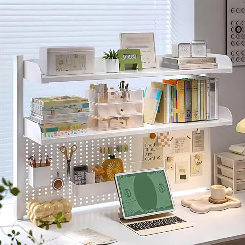 Extension de desk en panneau perforé blanc à fixer sans percer