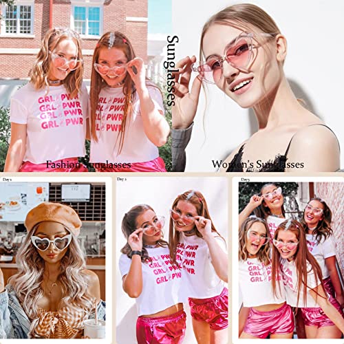 Dollger Heart Sunglasses for Women Retro Love Eyeglasses Vintage Cat Eye Glasses UV4004