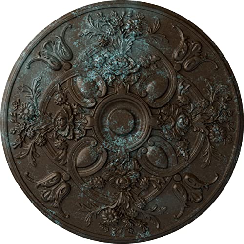 Ekena Millwork Bailee Ceiling Medallion, Bronze/Blue Patina