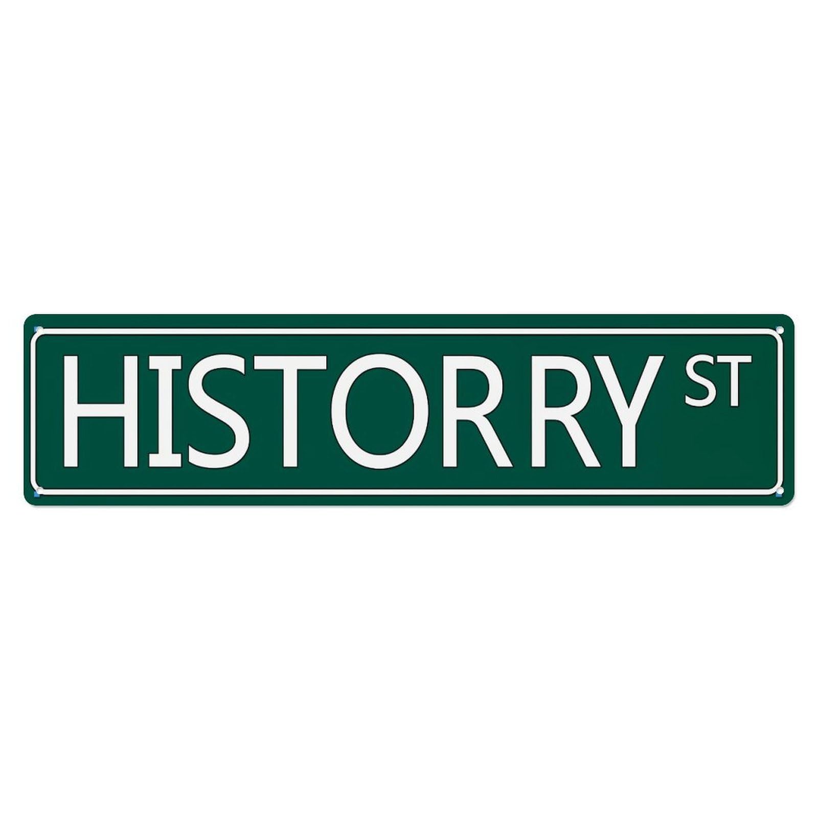History Street Sign Pattern Metal Tin Sign Plaque