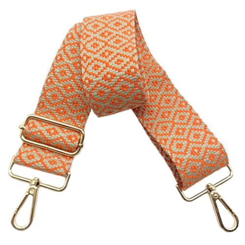 5cm Correa de Hombro para Bolsos de Mujer Bandolera Tirantes Anchos Correas para Bolsos Ajustables, Correa de Hombro Intercambiable con Hebillas Oro para Bolsa de Hombro DIY(Naranja), 07