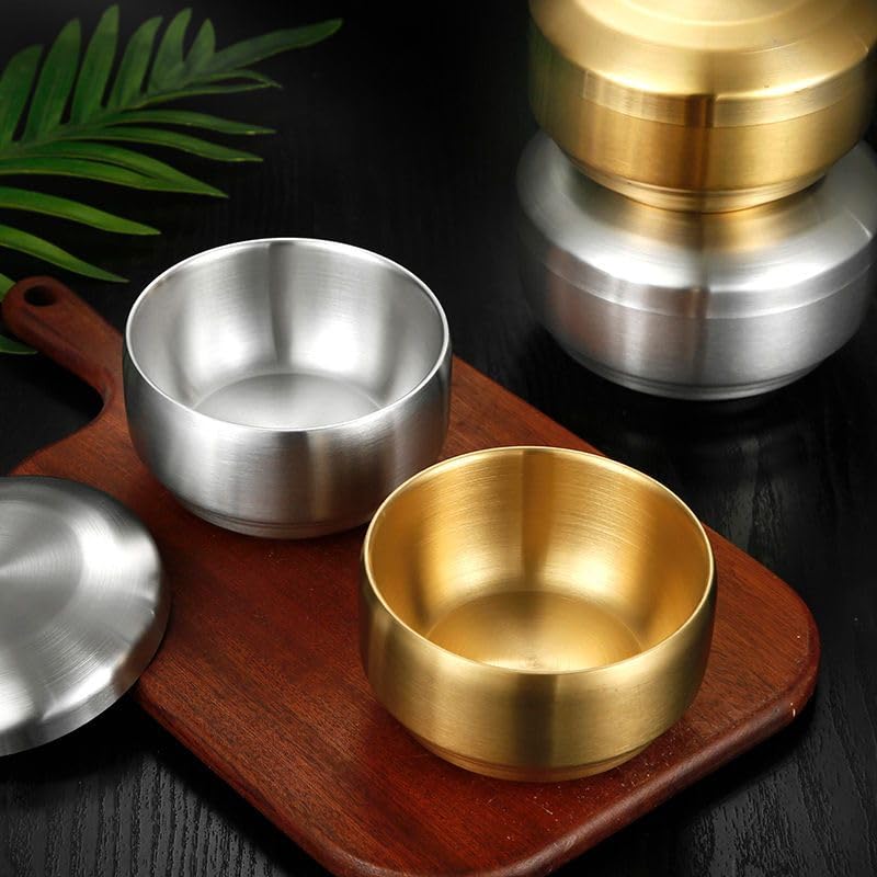 Amazon｜韓国式ご飯 ボウル 茶碗 湯碗 小鉢 2重壁 ステンレス 蓋付き