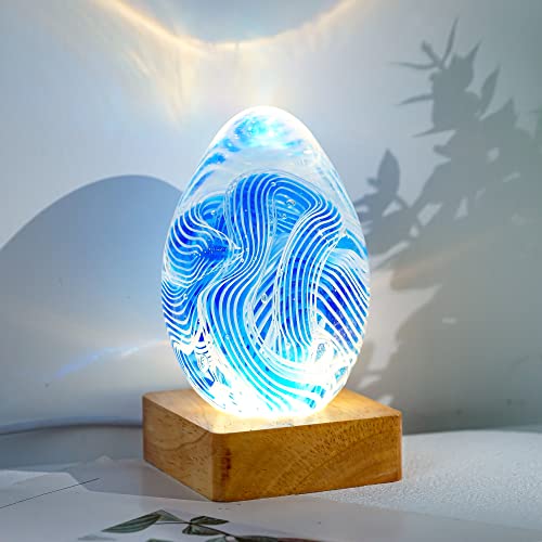 Image of ZEERSHEE Pack 2 Wooden LED Light Display Base 2.3in Crystal Glass Light Base Stand Wood LED Display Stand for 3D Crystal Laser Glass Resin Art Warm Light Square USB Only