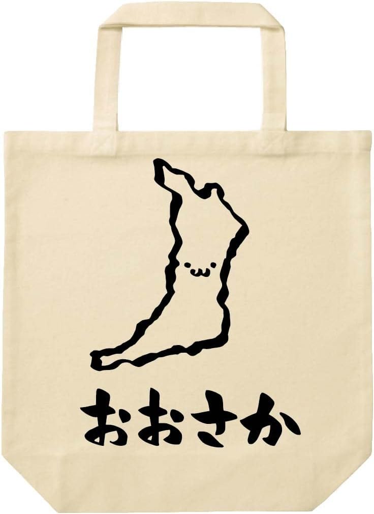 [サモエスキー] おおさか 大阪府 都道府県 地図 筆絵 イラスト おもしろ トート バッグ