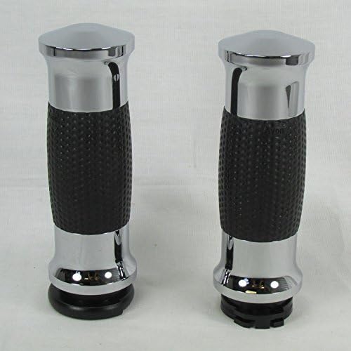 Miniatura 2 de Cojín cromado de aluminiogel, empuñaduras de motocicleta de 1 pulgada para cable de acelerador externo simpledoble Harley Sportster, Softail, Dyna,