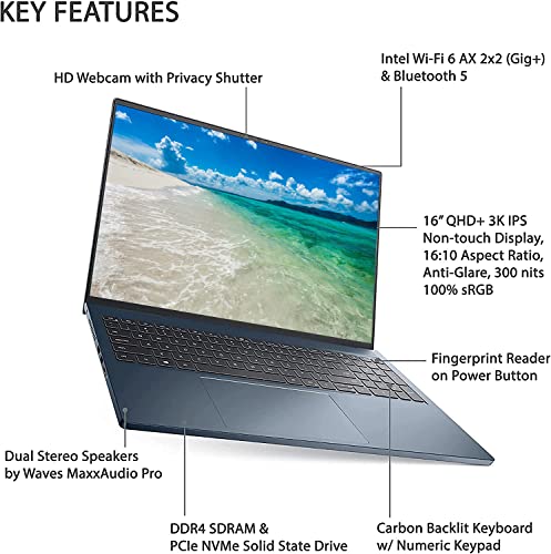 Dell-Inspiron-16-Plus-7610-Laptop-160-3K-1610-Display-Intel-Core-i7-11800H-64GB-DDR4-RAM-2TB-SSD-Webcam-Backlit-Keyboard-Fingerprint-Reader-HDMI-Wi-Fi-6-Windows-11-Home