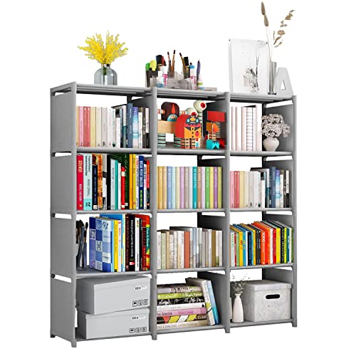 SOZOMO Estante Organizador Multiusos Libros,12 Cubos Estantería de Almacenamiento,Librero Organizador,Organizadores de Armario,Estantería Modular,para...