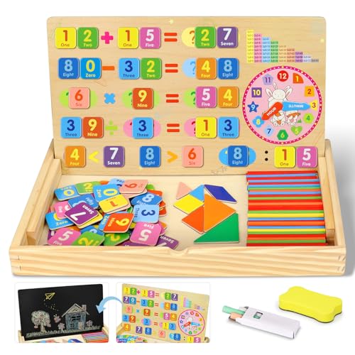 Suofuolef Montessori Spielzeug Spiele, Mathe Lernen Lernspiele ab 4 5 6 Jahren Jungen Mädchen