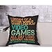 AOYEGO Video Games Throw Pillow Cover Funny Quote I Dream of A Better World Where I Can Play Words Pillow Case 18x18 Inch Decorative Men Women Room Cushion Cover for Home Couch Bed