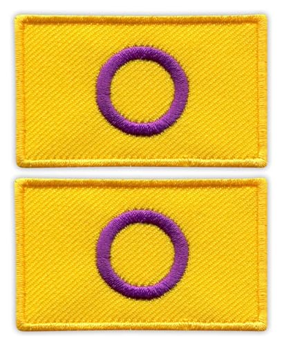 Intersex Pride Flagge, zum Aufnähen, bestickt, 2 Stück