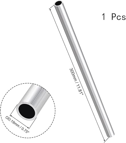 Miniatura 6 de Tubo redondo de aluminio 6063, 984.3 ft m longitud 0.512 in OD 0.433 in diámetro interno de aluminio recto sin costura plata 0.512 inx0.039 in