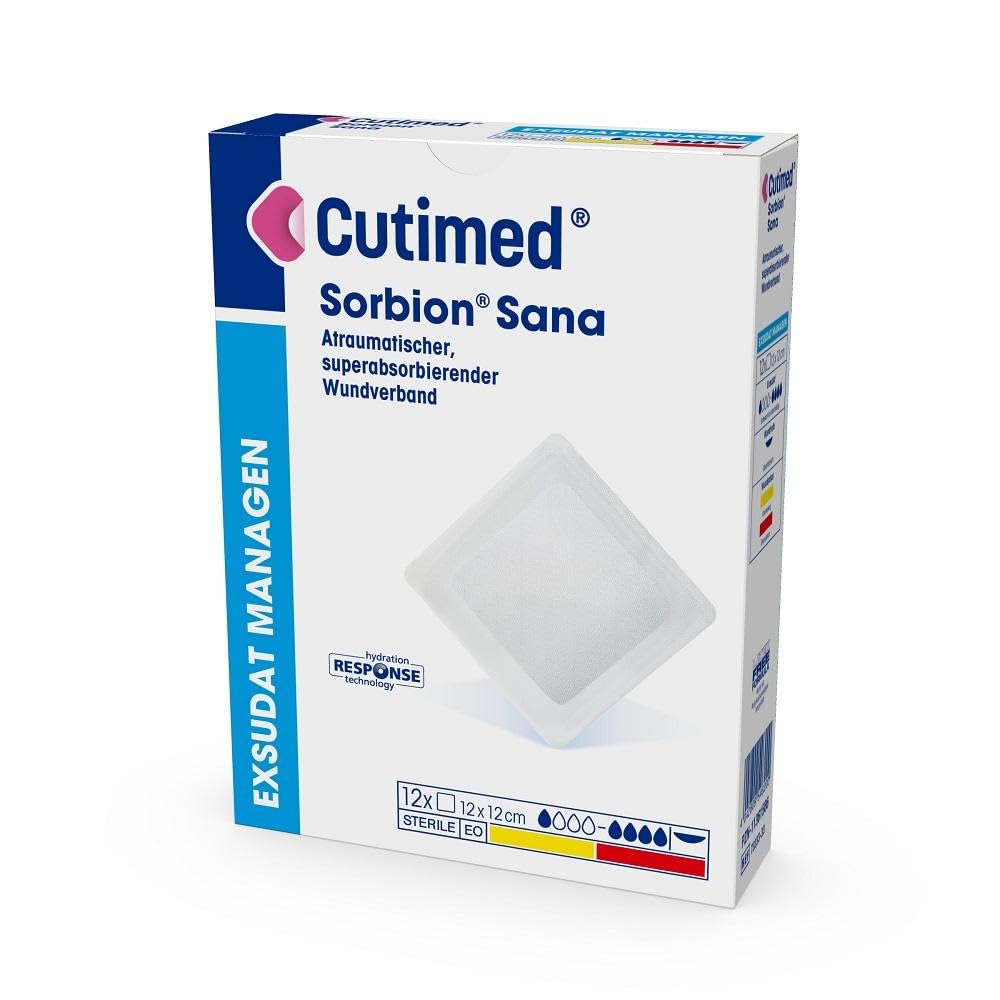 SORBION Cutimed Sana - Cuscino per ferite, 12 x 12 cm, 48 pezzi