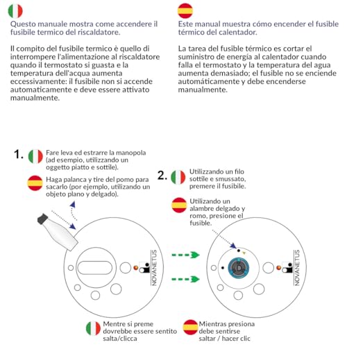 Novanetus GEBN 6/4\ 2kW 2000W 230V Heizstab Heizpatrone Heizelement aus INCOLOY 825 für EDELSTAHL und emaillierte Wasserspeicher Boiler Warmwasserspeicher Wasserheizung Heizungsspeicher mit Thermostat