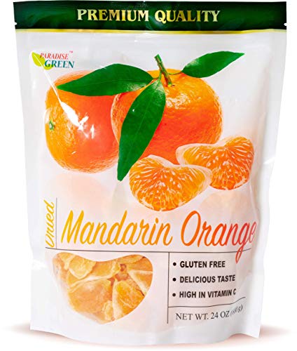 Paradise Green - Dried Mandarin Oranges 24oz - Sweet Dehydrated Mandarin Orange Sun Dried In Nature, Vegan (Kosher Certified), Dairy Free, 1.5 LBS