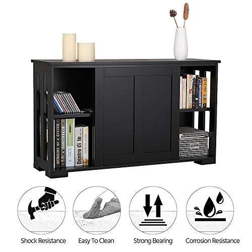 Yaheetech 2Pcs Storage Cabinet Kitchen Buffet Cabinet With Sliding Doors And Adjustable Shelf, Stackable Cupboard For Kitchen Living Room Dining Room Hallway #TOP5