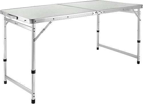 Mesa plegable de aleación de aluminio ajustable en altura  Escritorio portátil para RV, jardín, camping, picnic y mochilero, muebles de exterior