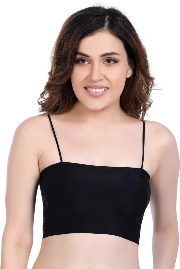 vinbila Women's/Girl's Seamless Strapless Stretchable Long Bra Top Nylon & Spandex Camisole Slip(Removable Pads)(Fit Up to Size 28-30-32-34)-picture-40