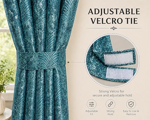 Image of HUTI 5 feet Sea Bue Window Curtain Set of 2 | Semi-Transparent Leaf Printed Curtain | Soft Knitted Polyester | Eyelet Curtain for Living Room & Bedroom 4x5 ft (120 x 150 cm) | Best for Home Decor