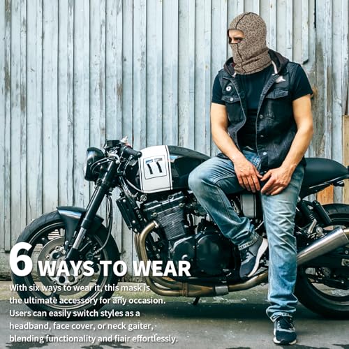 Image of FR Face Mask for Men - Fire Resistant Balaclava Welding Head Cover, 100% Cotton Full Face Hood & Neck Protector
