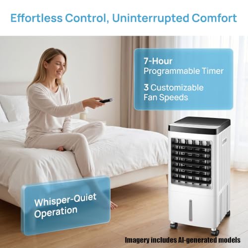 Enfriador de aire portátil de 10L con control remoto y temporizador de 7h 4