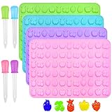 Silicone Candy Molds，AFUNTA 4 Pcs 66-Cavity Non-Stick Mini Fruit Silicone Gummy Mold with 4 Pcs...
