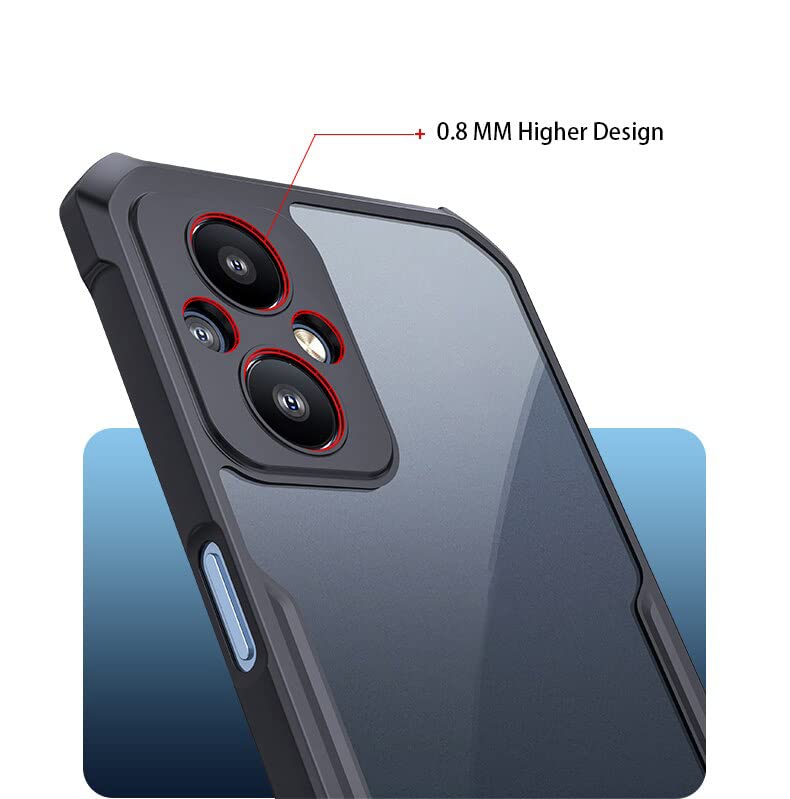 Image of WOW IMAGINE Shockproof Crystal Clear Oppo F21 Pro 5G Back Cover Case | 360 Degree Protection | Protective Design | Transparent Back Cover Case for Oppo F21 Pro 5G (Black Bumper)