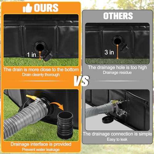 Tottist Upgraded Portable Shower Pan 41\"x41\"x5\" - Heavy-Duty Non-Slip Base with Drain Hole & Mesh Storage Bag | Collapsible Camp Shower Tray for RV, Beach, Glamping | Leakproof Outdoor Bath Floor - Thumbnail 7