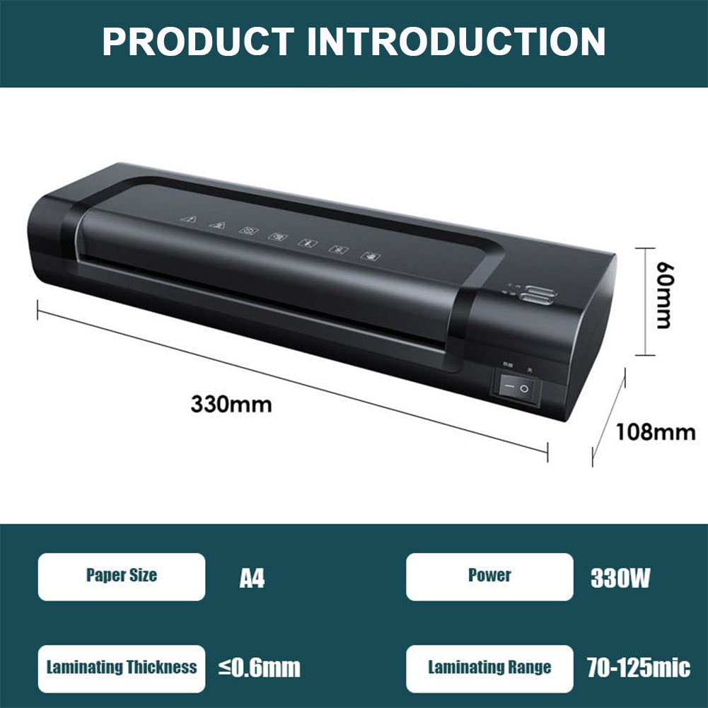 KRUZZO Plastificatrice A4, Riscaldamento rapido 90 Sec, velocità di laminazione 400 mm/min, Spessore Massimo di sovrastampaggio 0,5 mm, Rilascio inceppamenti ABS, plastificatrici Termiche per Ufficio