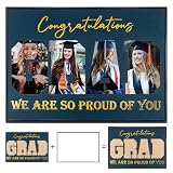 FramePro Graduation Picture Frame 12x17 Inches GRAD Printed 4x6 Photo Frame with Navy Mat as Graduation Gift Decoration
