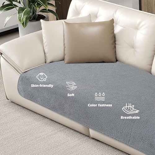 Votoko Sofabezug 1 2 3 4 Sitzer, Waschbare Couch Überzug, Sofaschoner rutschfest, Sofabezug l Form, Rechteckig Sofadecken für Sitzfläche, Universelle Sofa Überzug(Grau, 70x150cm)
