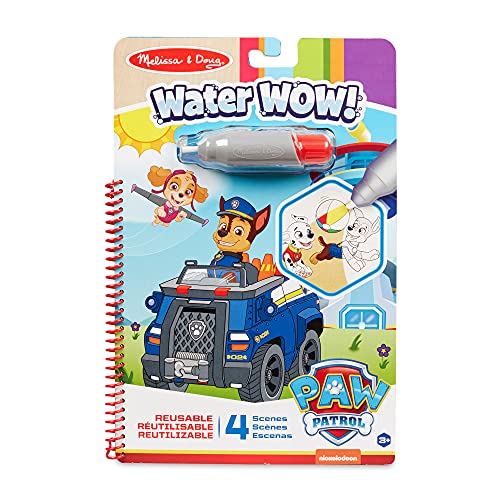 Melissa & Doug La Pat’ Patrouille Water WOW Bloc d'activités de coloriage à révélation à l'eau réutilisable, Loisirs créatifs PAW Patrol, Activités de voyage, Cadeau pour garçons et filles de 3+