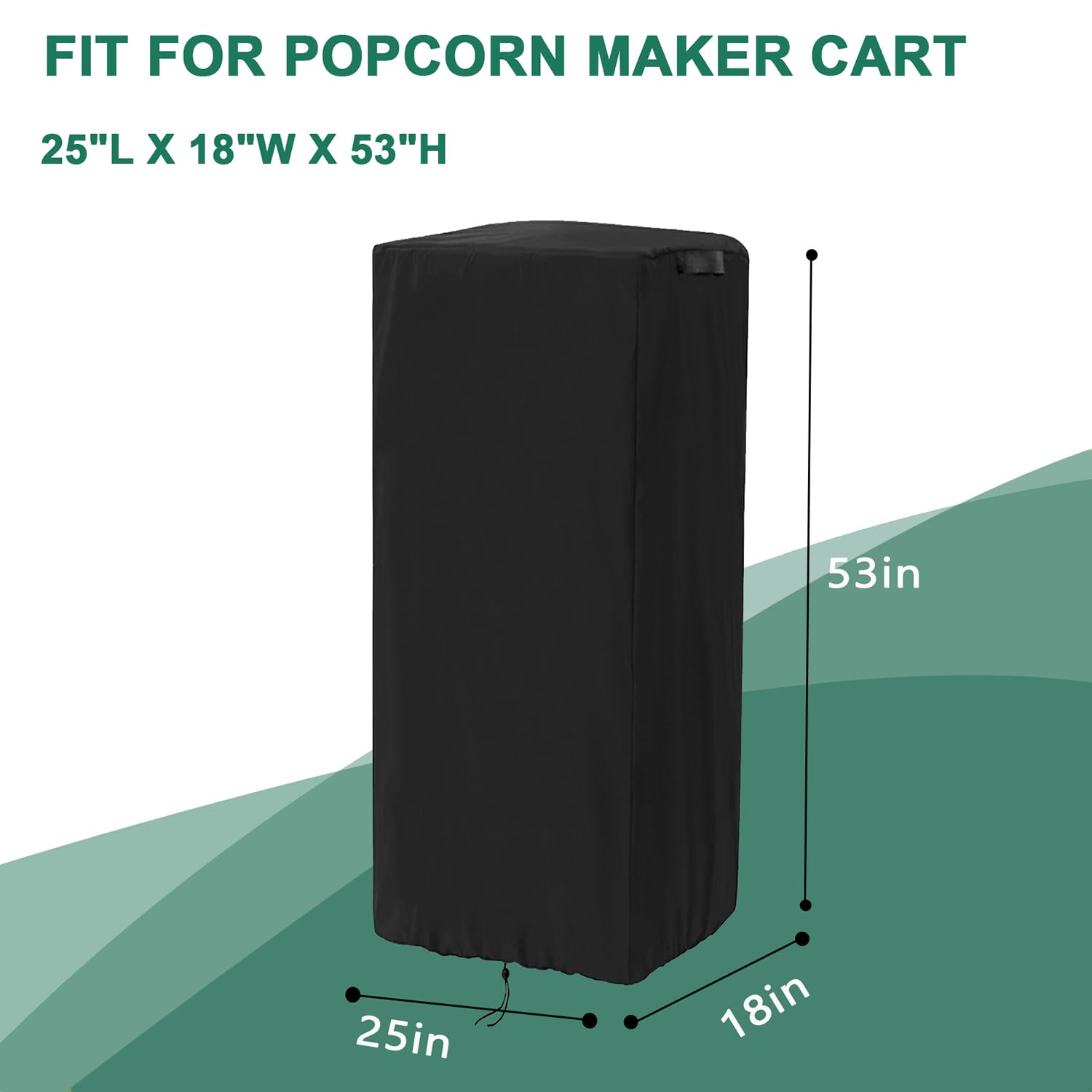 Produktbild von Robuste Popcorn-Maschinen Abdeckung Aus 420D Oxford-Gewebe – Wasserdicht, Staubdicht, Passend Für 29,7x29,7x49,3cm, Schwarz