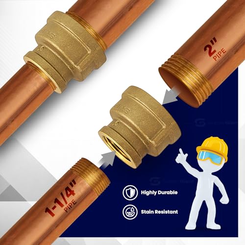 Image of Everflow Supplies BRRC2004-NL 2 X 1-1 /2-Inch Brass Reducing Coupling