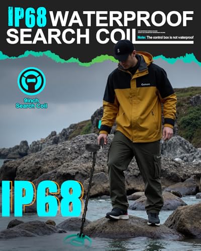 Image of Metal Detector for Adults with 9 inch Waterproof Coil & 7 inch Depth, IP68