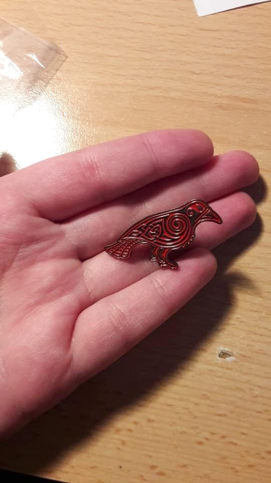 Odin Raven Crow Norse Viking Rune Celtic Knot Thor 1.4" Enamel Pin Badge - Image 4