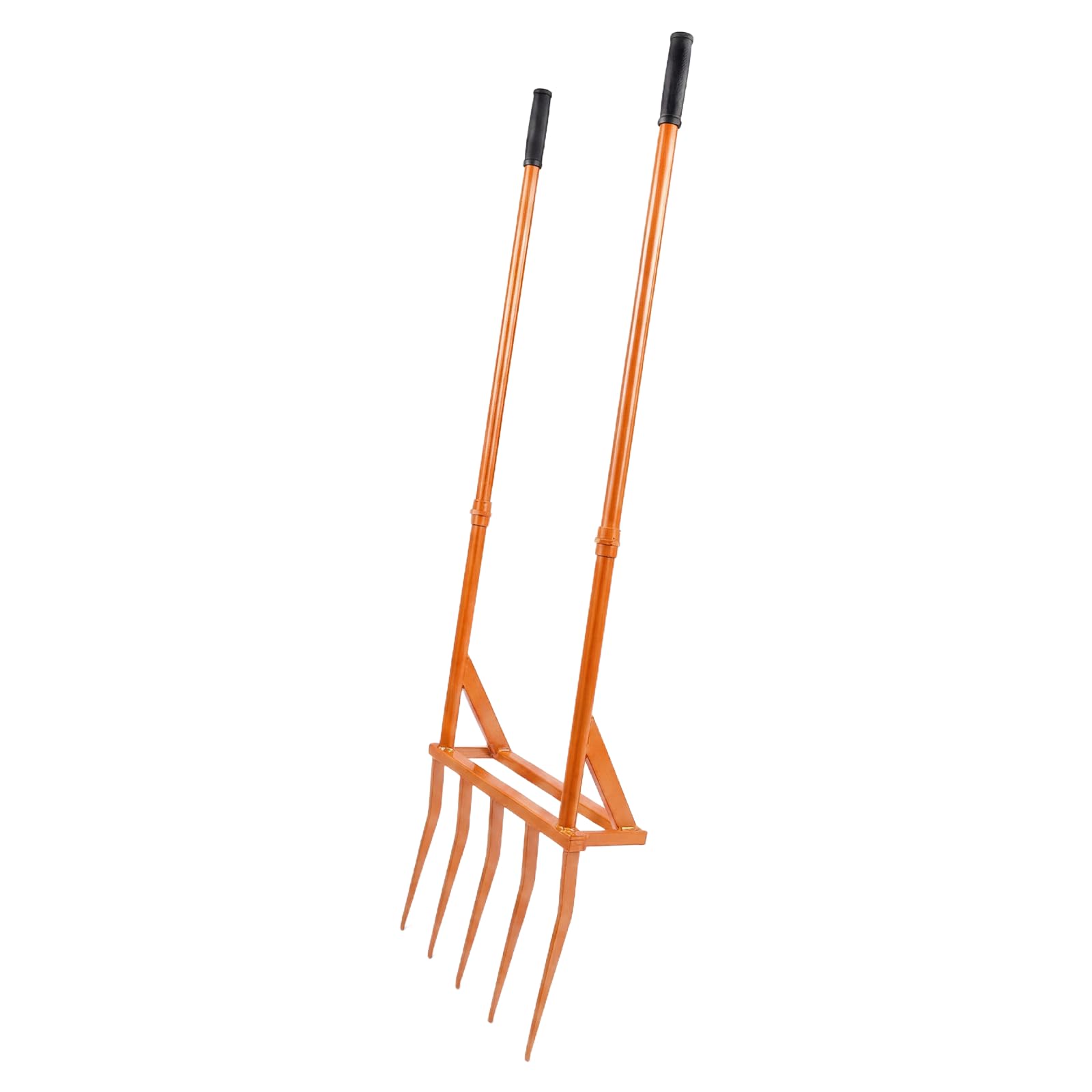 56" 5-Tine Steel Broadfork, Soil Tiller with Widened Foot Pedal