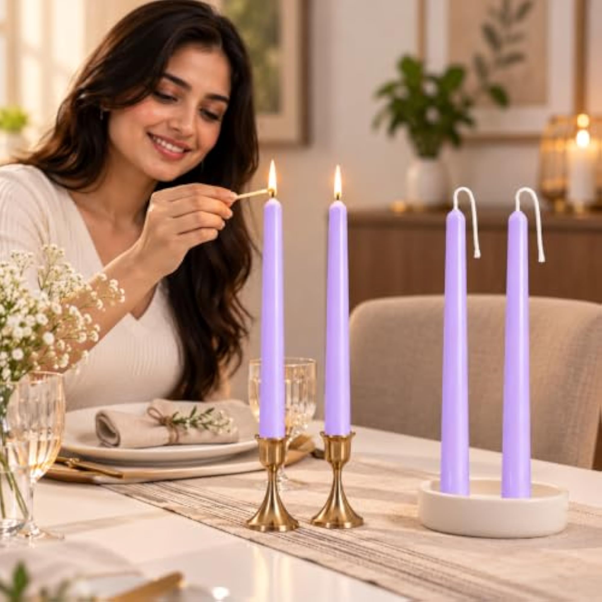 Classic Long Dinner Taper Candles for Home Décor