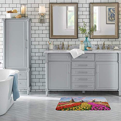 Tapis de bain antidérapant lavable en machine en microfibre douce
