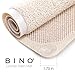 BINO | Loofah Non-Slip Bath Mat for Tub - Ivory | Spa-Inspired Comfort, Quick-Drying, Secure Suction Cups | Exfoliating Shower Mat for a Luxurious and Safe Bathing Experience