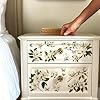 beinkmake 4 Sheets White Magnolia Floral Rub on Transfers for Crafts and Furniture 12x6inch Vintage Florals Furniture Transfer Stickers for Wood, Glass, Wall #3
