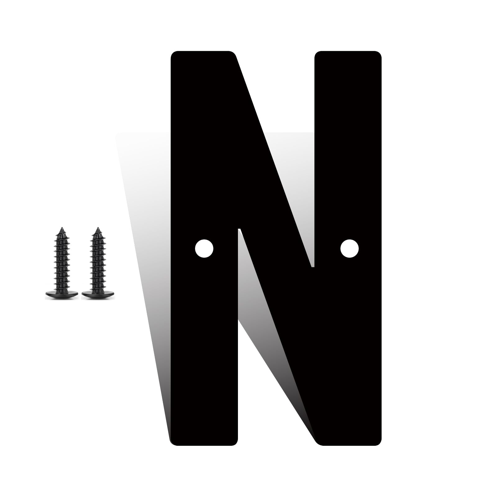 12 Inch Modern Metal House Numbers, Metal Letter, Black Door Number, Metal Mailbox Numbers and Letters, Metal House Address Letters and Numbers for Outside Signs (N) — image 1