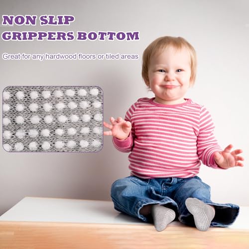 Image of Toddler Socks SkiBeaut 12 Pairs Non Slip Skid Ankle Socks For Kids Boys Grips Cotton Crew Socks For 1-10 Years
